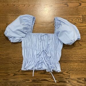 Adorable English Factory Light Blue Blouse XS